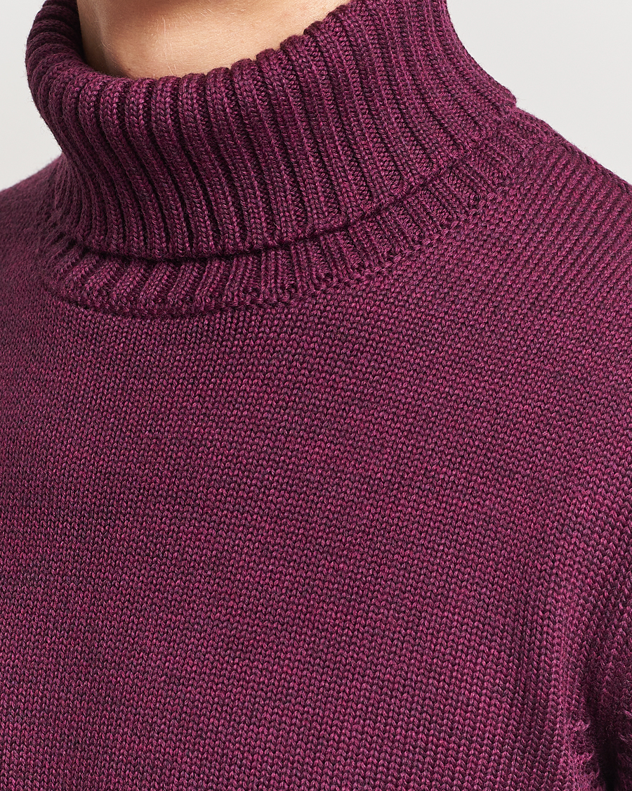 Hombres | Jerséis y prendas de punto | Zanone | Virgin Merino Wool Rollneck Burgundy