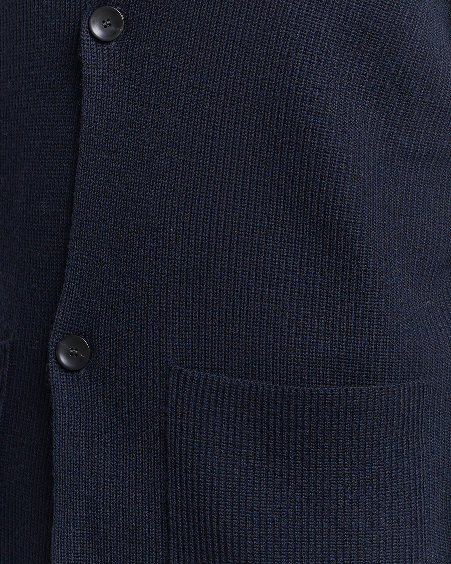 Hombres | Jerséis y prendas de punto | Zanone | Merino Wool Cardigan Jacket Navy
