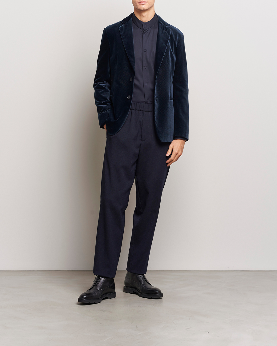 Hombres | Blazers | Giorgio Armani | Velvet Micro Blazer Navy