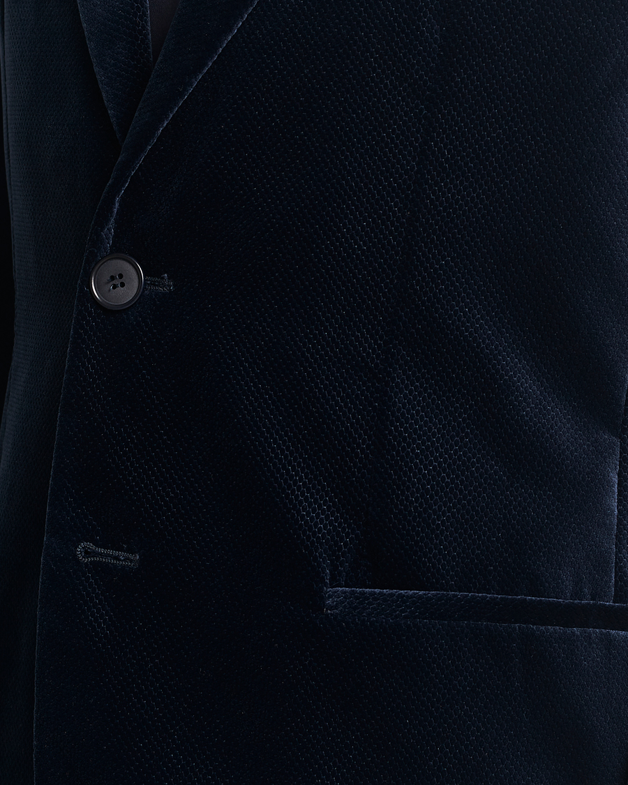 Hombres | Blazers | Giorgio Armani | Velvet Micro Blazer Navy