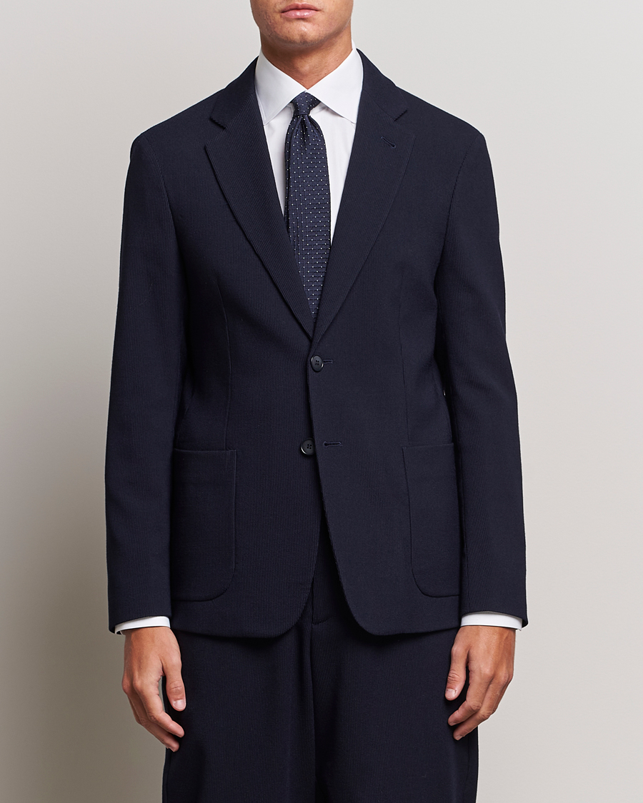Hombres | Blazers | Giorgio Armani | Wool Stretch Blazer Navy