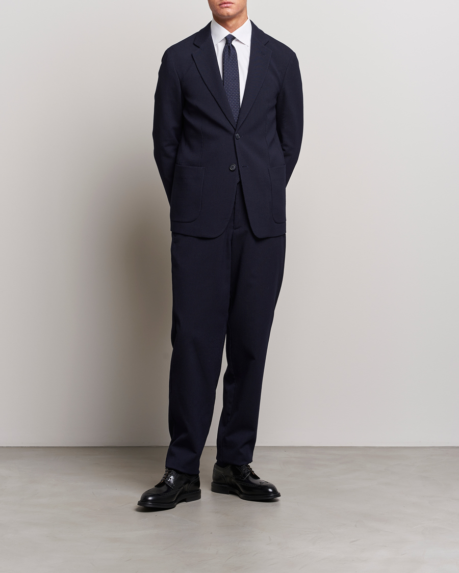 Hombres | Pantalones | Giorgio Armani | Wool Stretch Trousers Navy