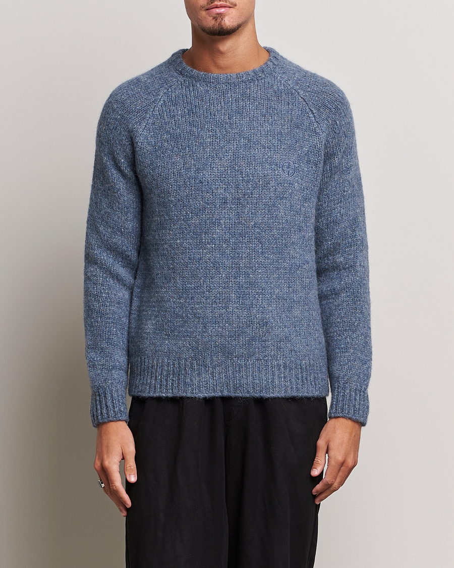 Hombres | Jerséis y prendas de punto | Giorgio Armani | Alpaca Wool Sweater Light Blue