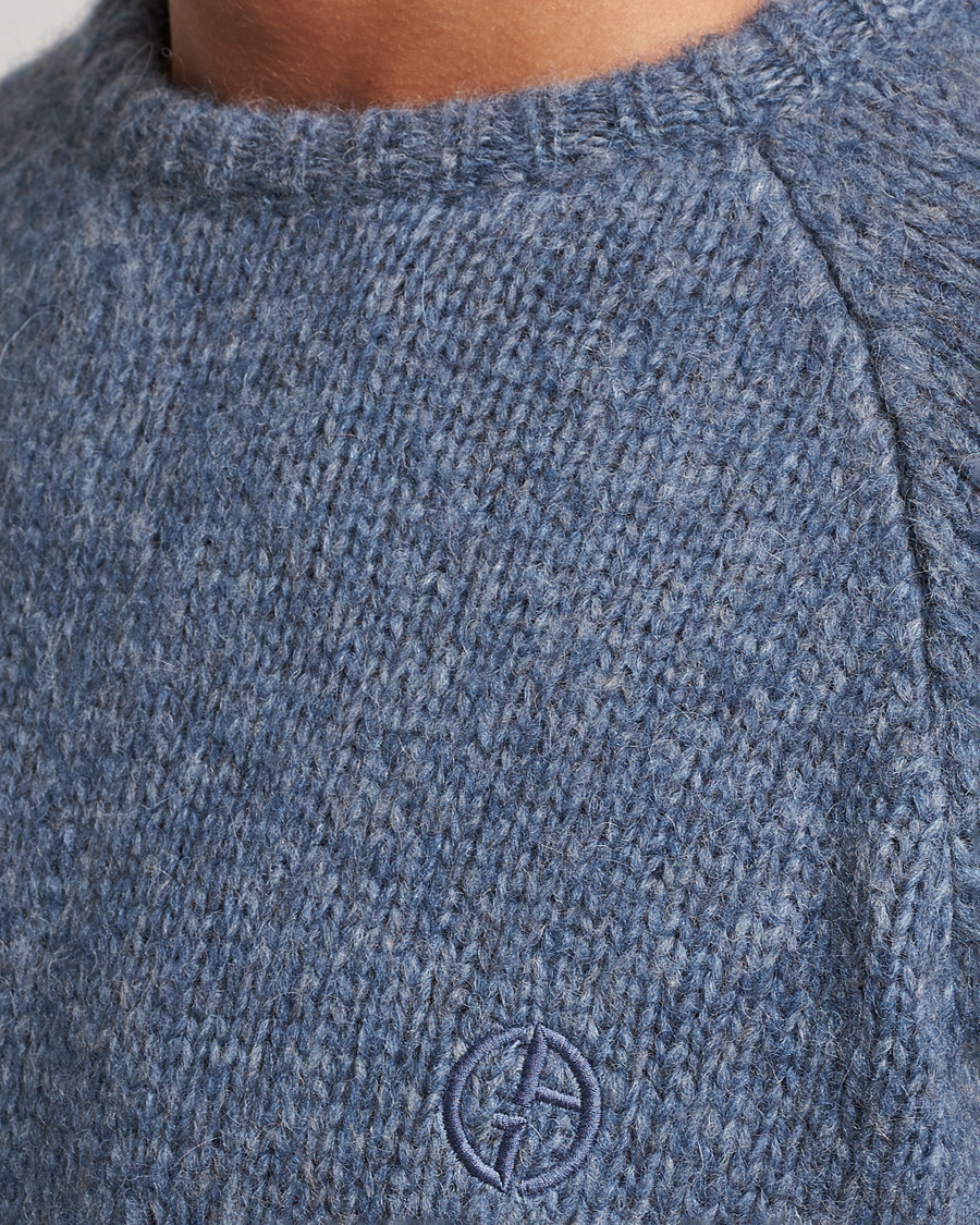 Hombres | Jerséis y prendas de punto | Giorgio Armani | Alpaca Wool Sweater Light Blue