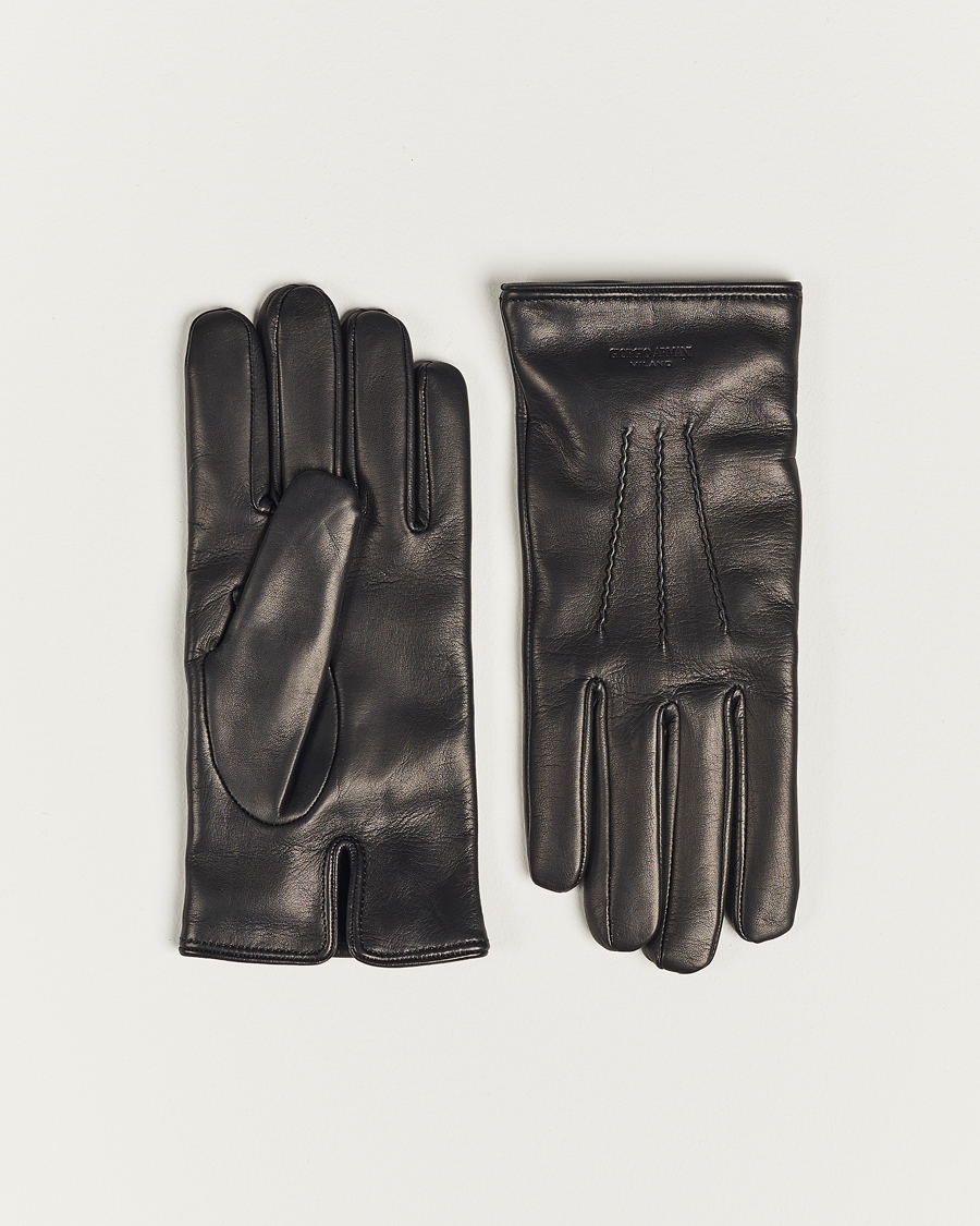 Hombres | Giorgio Armani Lamb Leather Gloves Black | Giorgio Armani | Lamb Leather Gloves Black