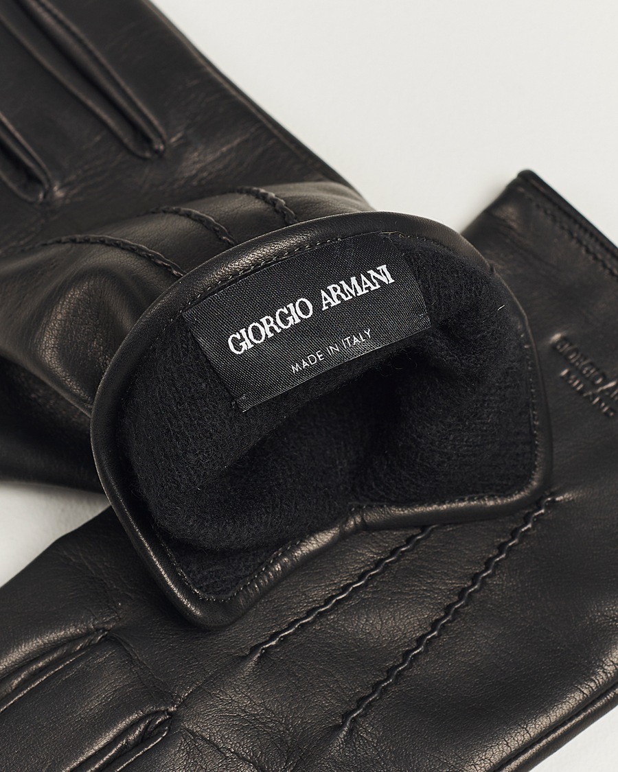Hombres | Giorgio Armani Lamb Leather Gloves Black | Giorgio Armani | Lamb Leather Gloves Black