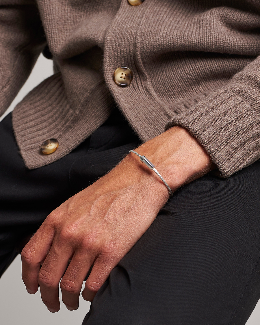 Hombres | LE GRAMME Pyramid Guilloche Cable Bracelet Sterling Silver 9g | LE GRAMME | Pyramid Guilloche Cable Bracelet Sterling Silver 9g