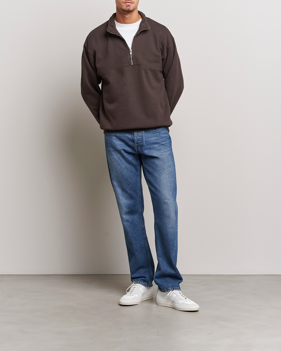 Hombres | Jerséis y prendas de punto | Colorful Standard | Classic Organic Half-Zip Coffee Brown
