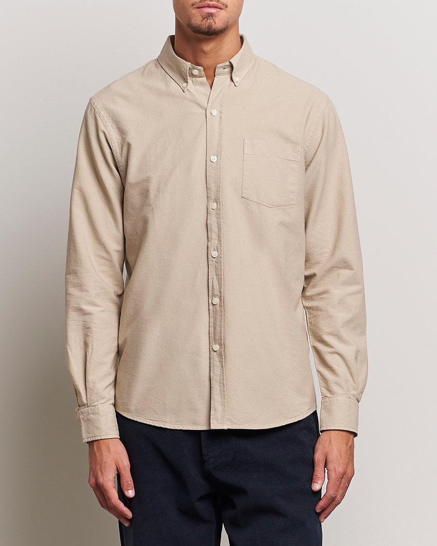 Hombres | Camisas | Colorful Standard | Classic Organic Oxford Button Down Shirt Oyster Grey
