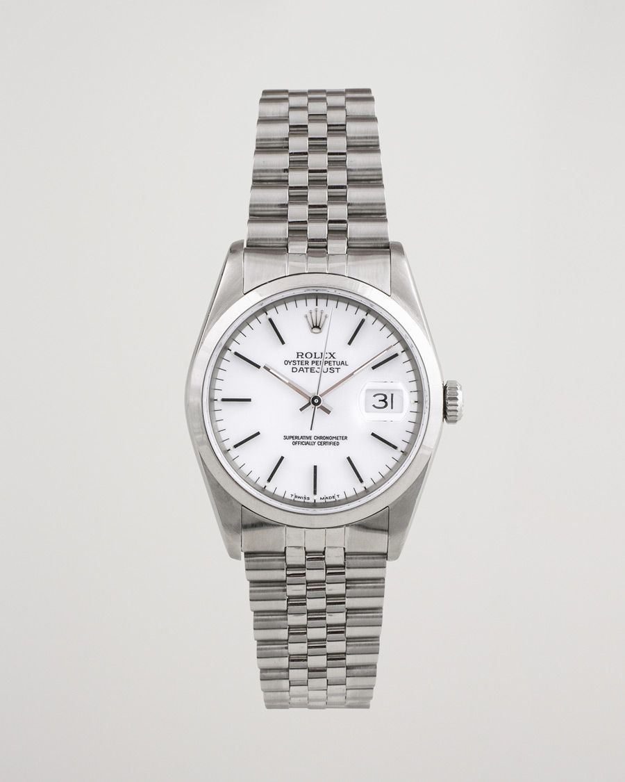 Hombres | Rolex Pre-Owned Datejust 16200 Oystert Perpetual Steel White Steel White | Rolex Pre-Owned | Datejust 16200 Oystert Perpetual Steel White Steel White