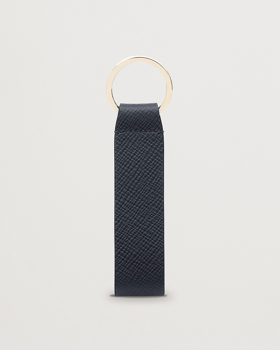 Hombres | llaveros | Smythson | Panama Leather Keyring Navy