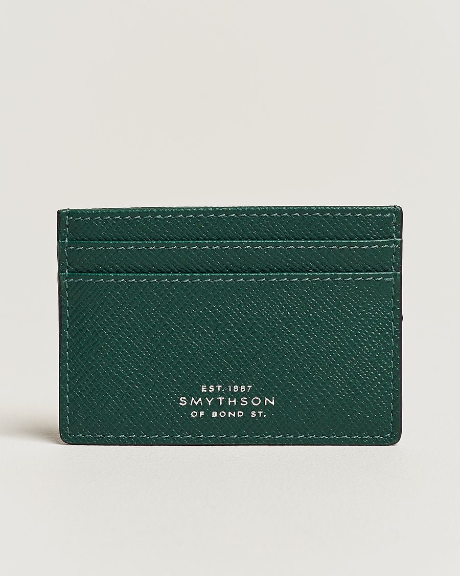 Hombres | Smythson Panama Flat Cardholder Forest Green | Smythson | Panama Flat Cardholder Forest Green