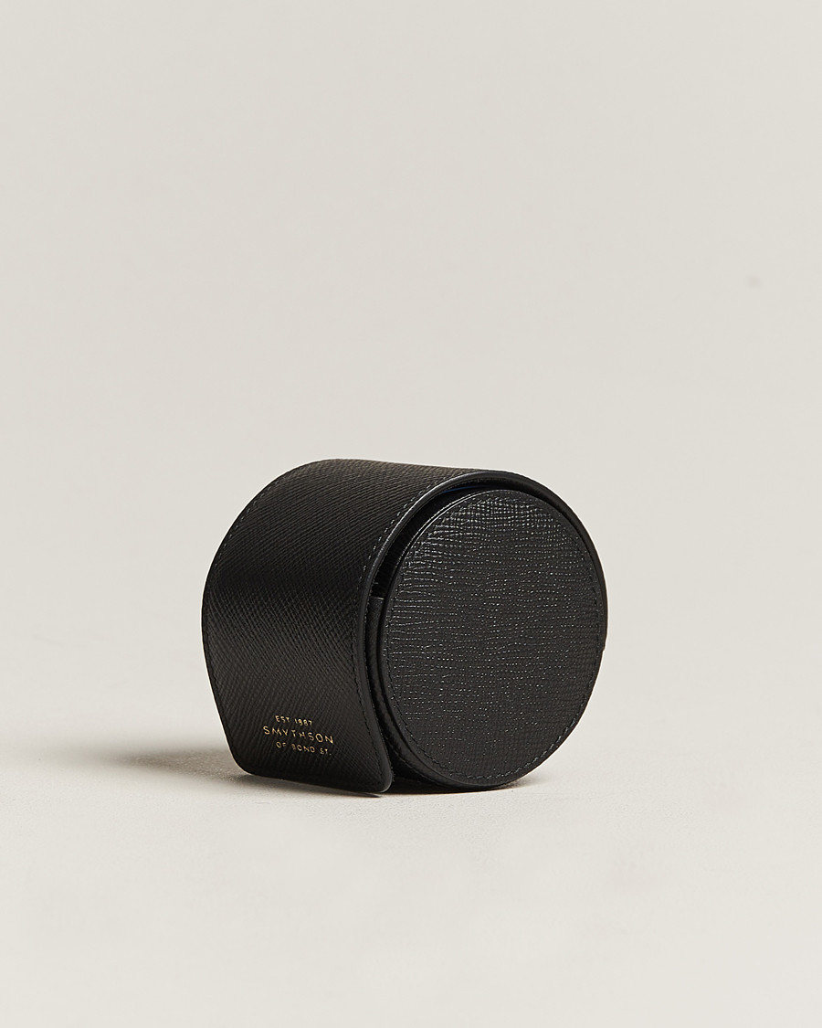 Hombres | Cajas para relojes y joyas | Smythson | Panama Single Watch Roll Black