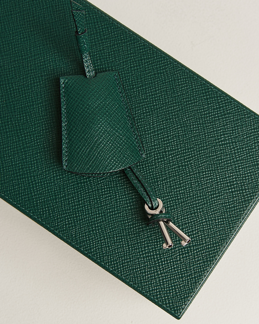 Hombres | Smythson Panama Lockable Watch And Cufflink Box Forest Green | Smythson | Panama Lockable Watch And Cufflink Box Forest Green