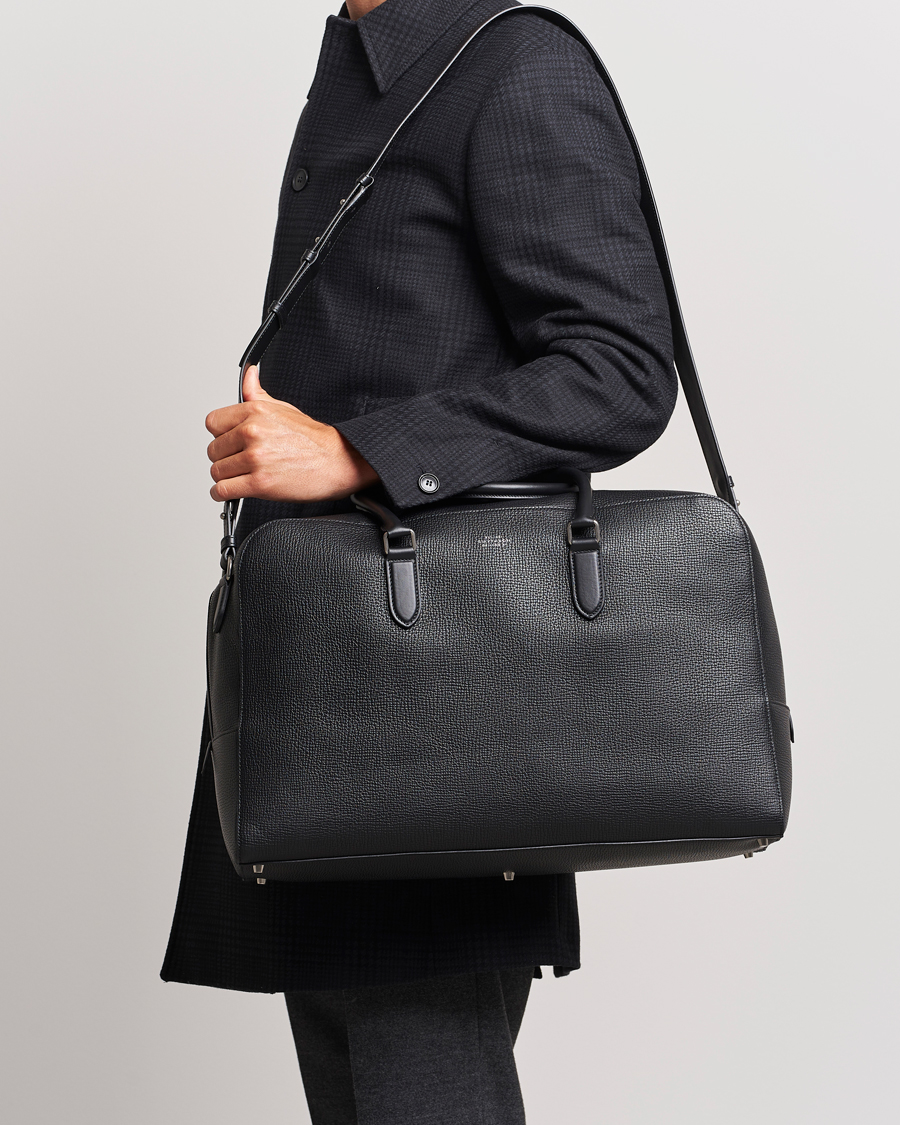Men | Suitcases | Smythson | Ludlow Soft Travel Bag Black