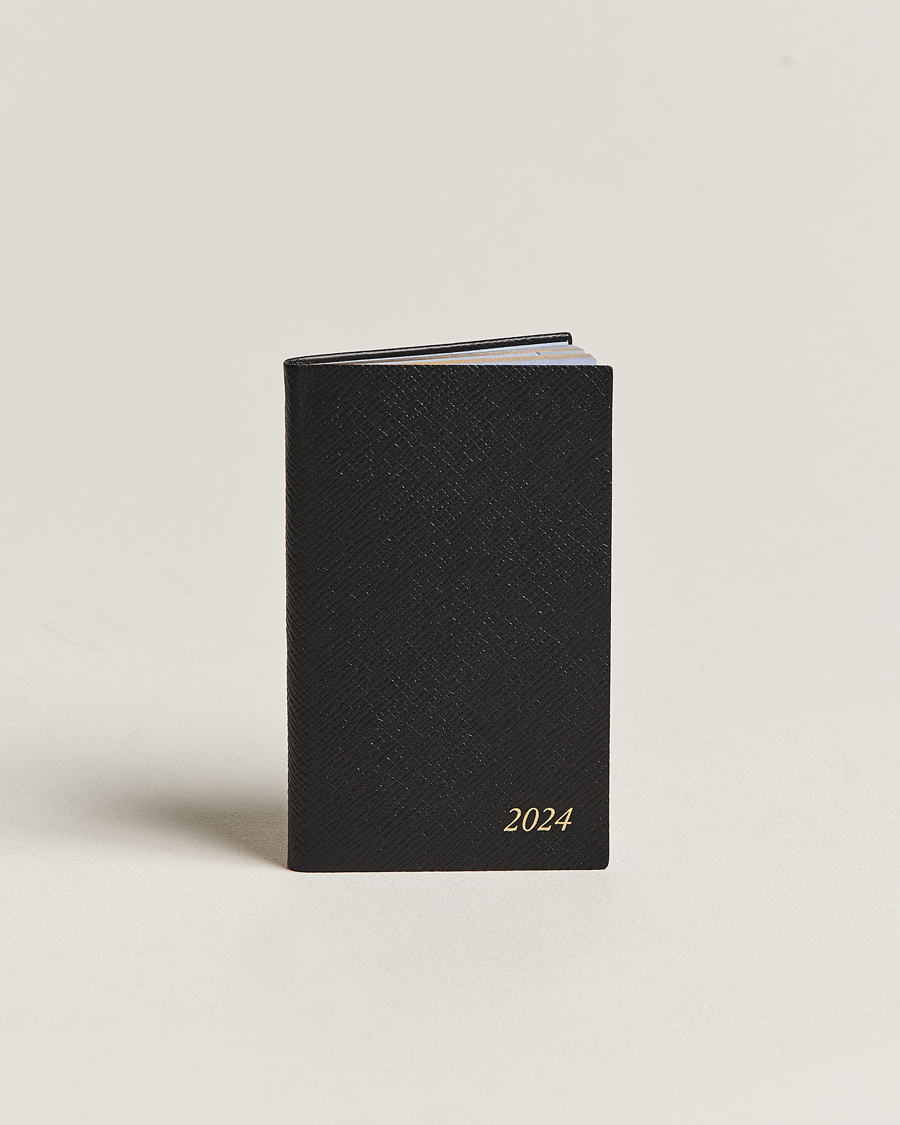 Hombres | Smythson Panama Crossgrain Diary 2024 Black | Smythson | Panama Crossgrain Diary 2024 Black