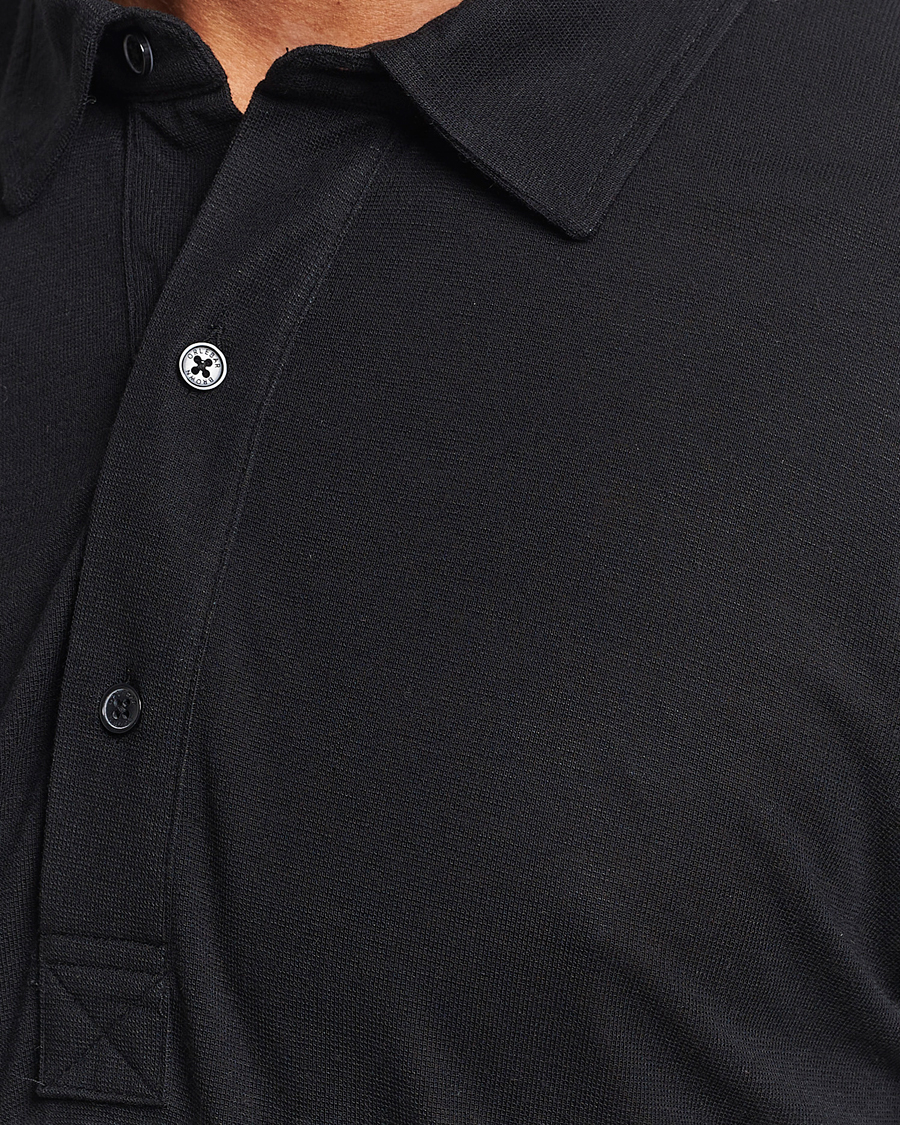 Hombres | Jerséis y prendas de punto | Orlebar Brown | Sebastian Long Sleeve Cashmere Polo Black