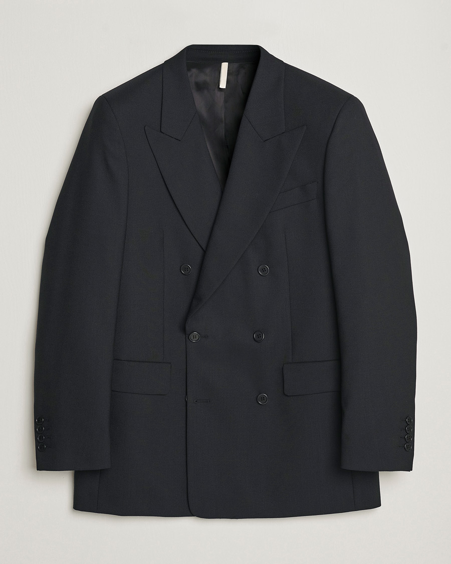 Hombres | Blazers | Sunflower | Double Breasted Wool Blazer Black