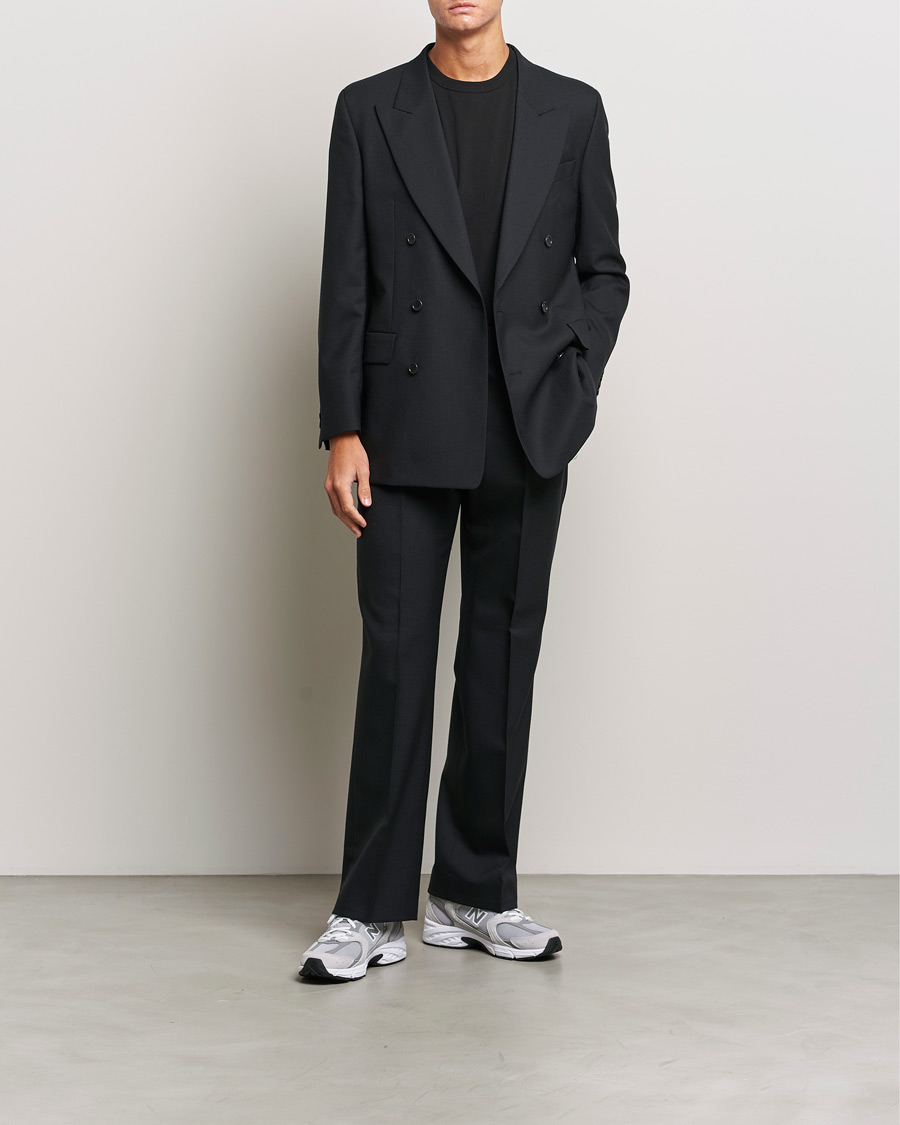 Hombres | Blazers | Sunflower | Double Breasted Wool Blazer Black