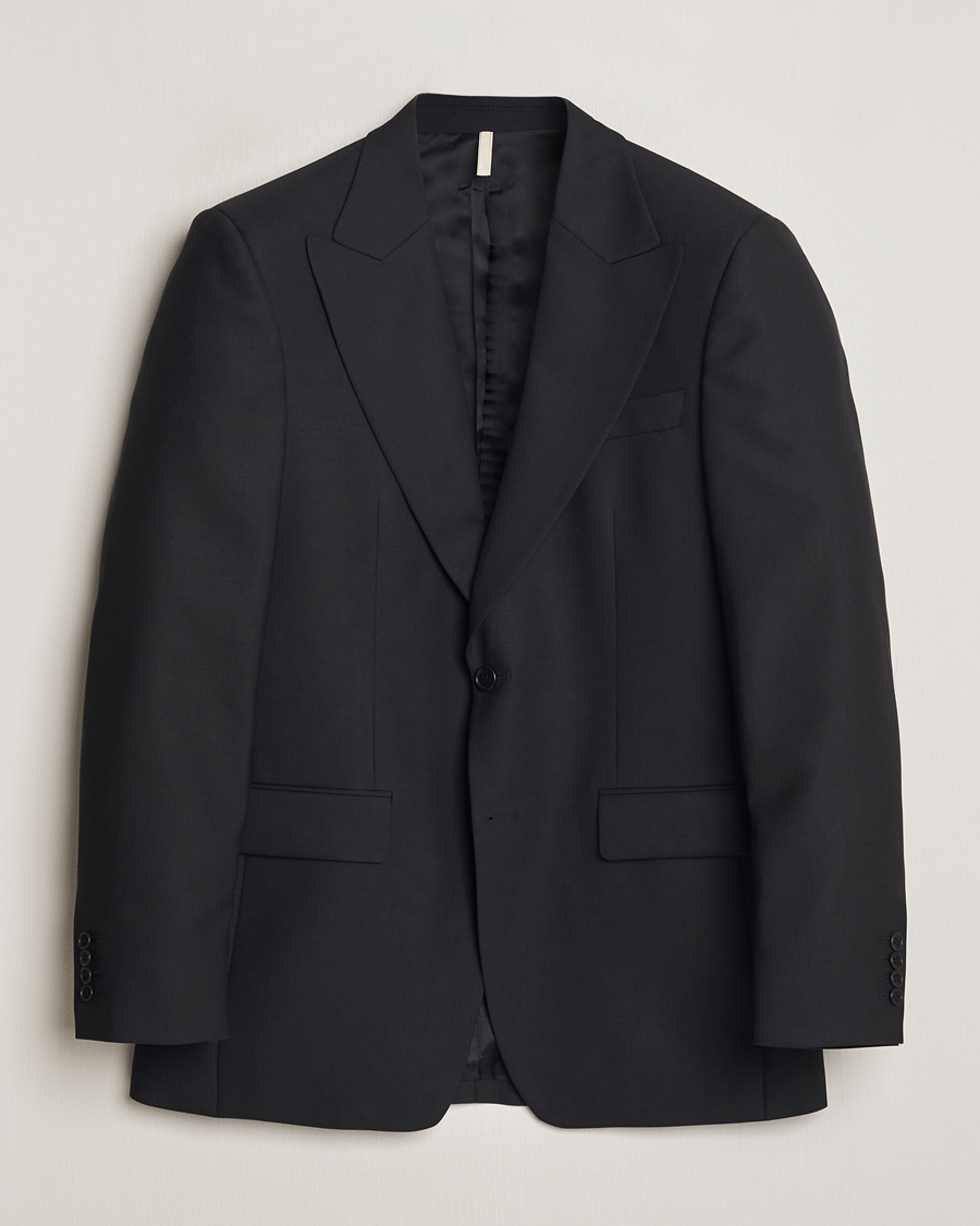 Hombres | Blazers | Sunflower | Single Breasted Wool Blazer Black