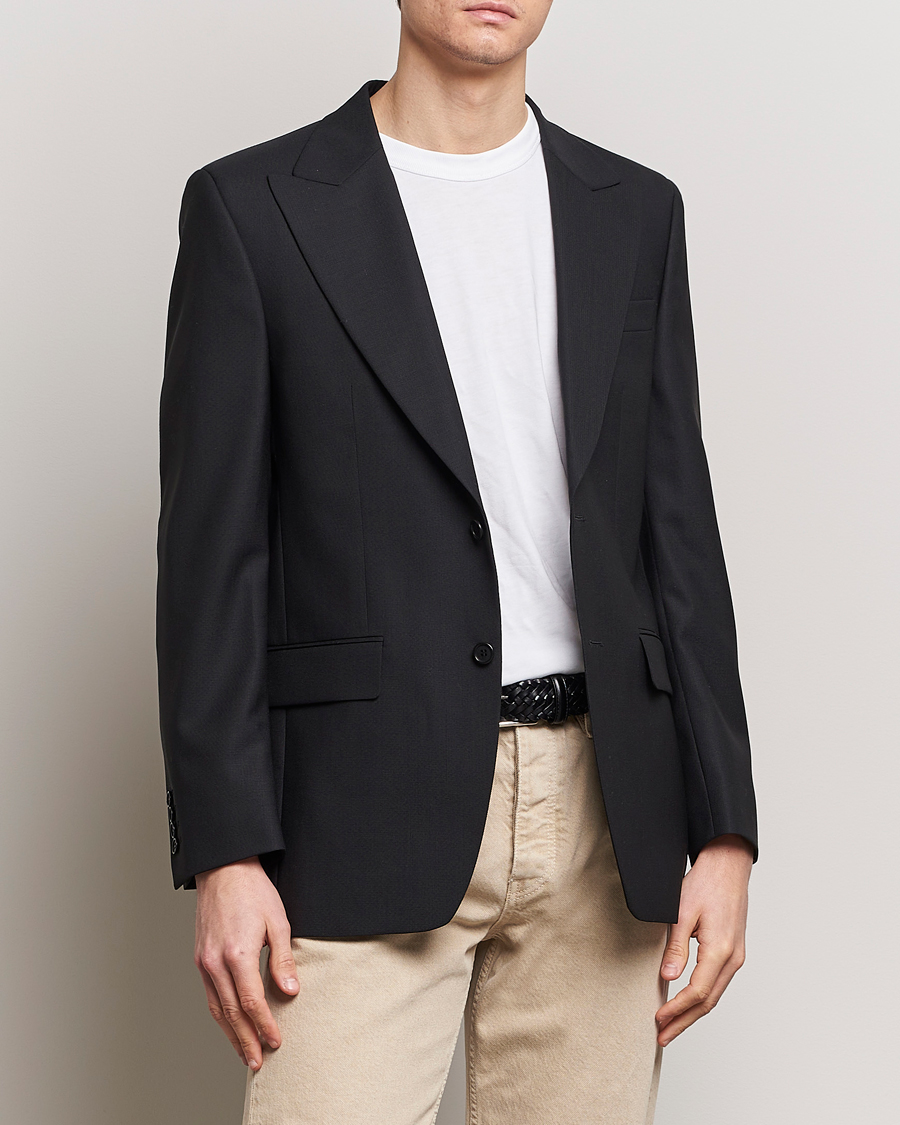 Hombres | Blazers | Sunflower | Single Breasted Wool Blazer Black