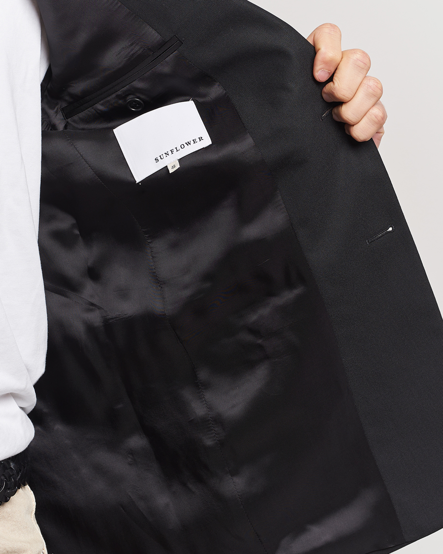 Hombres | Blazers | Sunflower | Single Breasted Wool Blazer Black