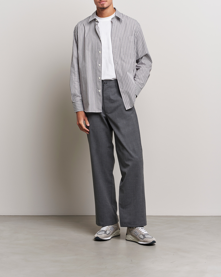 Hombres | Pantalones | Sunflower | Wide Twist Wool Trousers Grey Melange