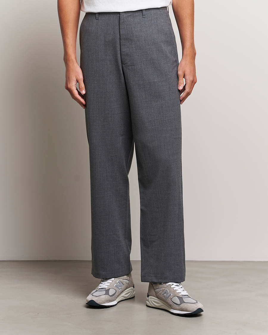 Hombres | Pantalones | Sunflower | Wide Twist Wool Trousers Grey Melange