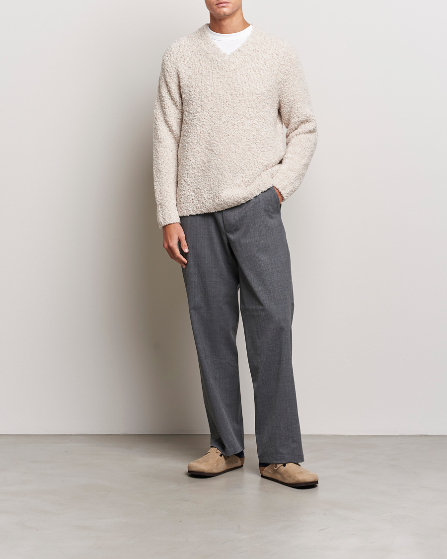 Hombres | Jerséis y prendas de punto | Sunflower | Aske Boucle Sweater Off White