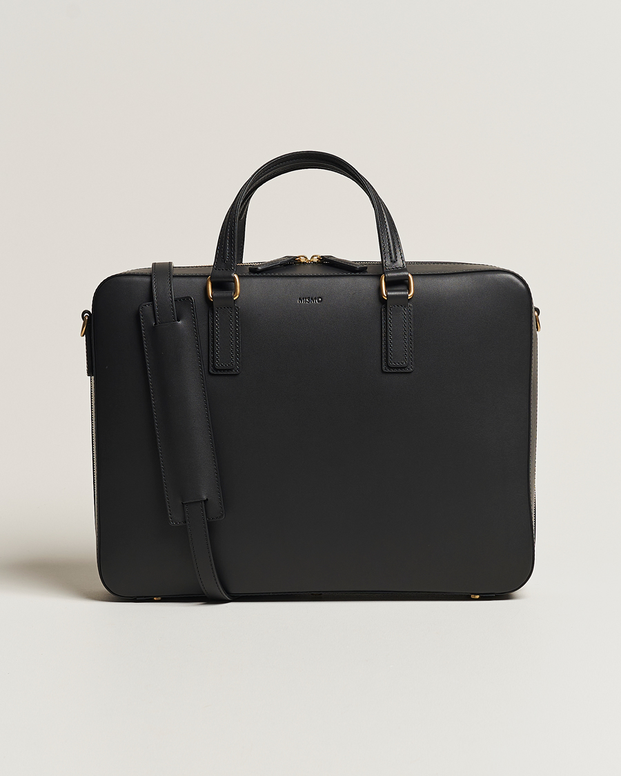 Hombres | Mismo Morris Full Grain Leather Briefcase Black | Mismo | Morris Full Grain Leather Briefcase Black