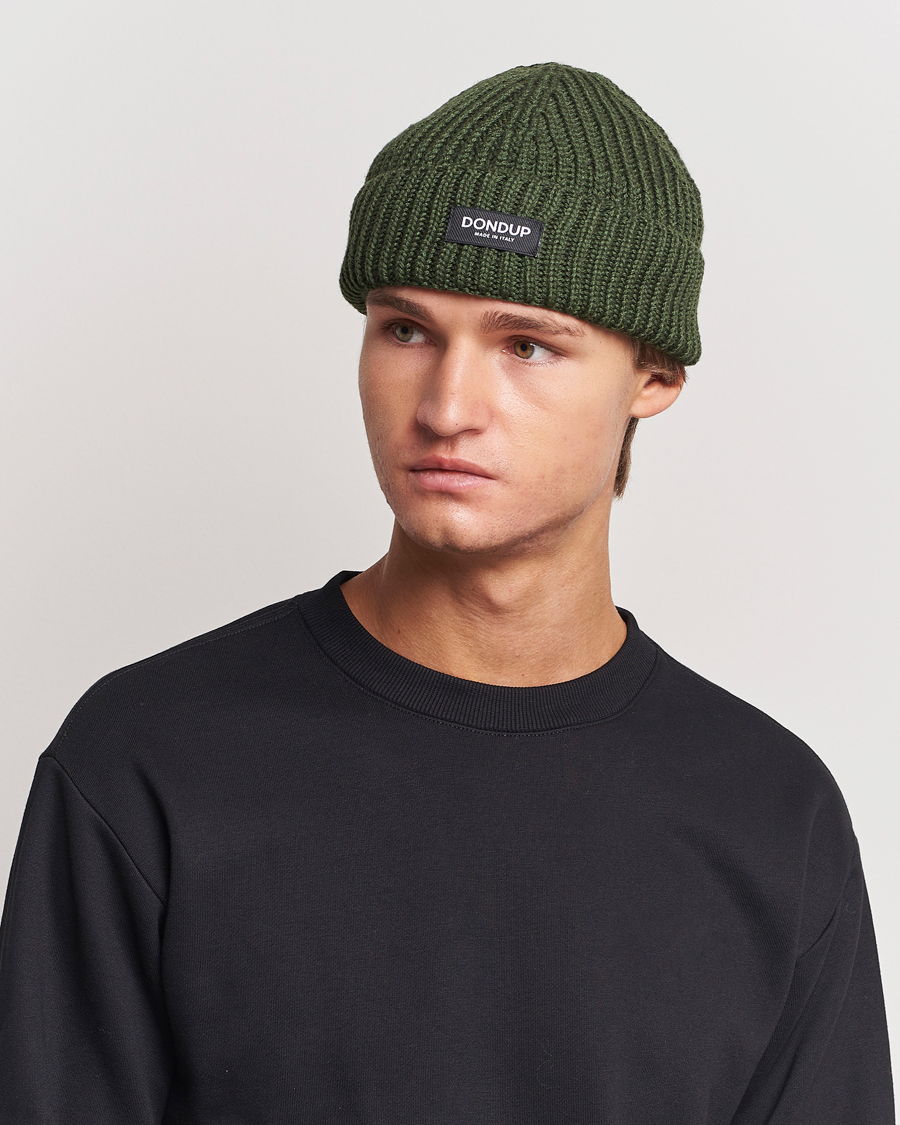 Hombres |  | Dondup | Ribbed Beanie Olive Green