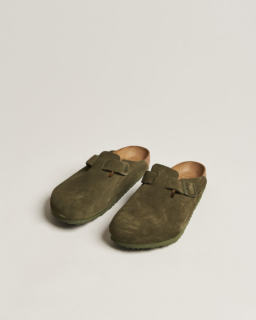 Hombres | BIRKENSTOCK Boston Classic Footbed Thyme Green Suede | BIRKENSTOCK | Boston Classic Footbed Thyme Green Suede