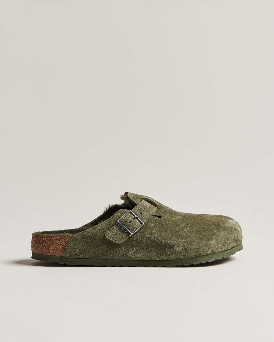 Hombres | BIRKENSTOCK Boston Shearling Thyme Suede | BIRKENSTOCK | Boston Shearling Thyme Suede