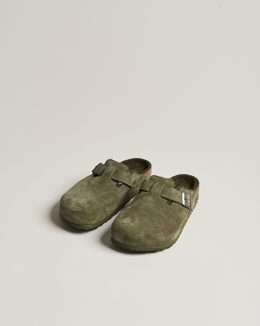 Hombres | BIRKENSTOCK Boston Shearling Thyme Suede | BIRKENSTOCK | Boston Shearling Thyme Suede