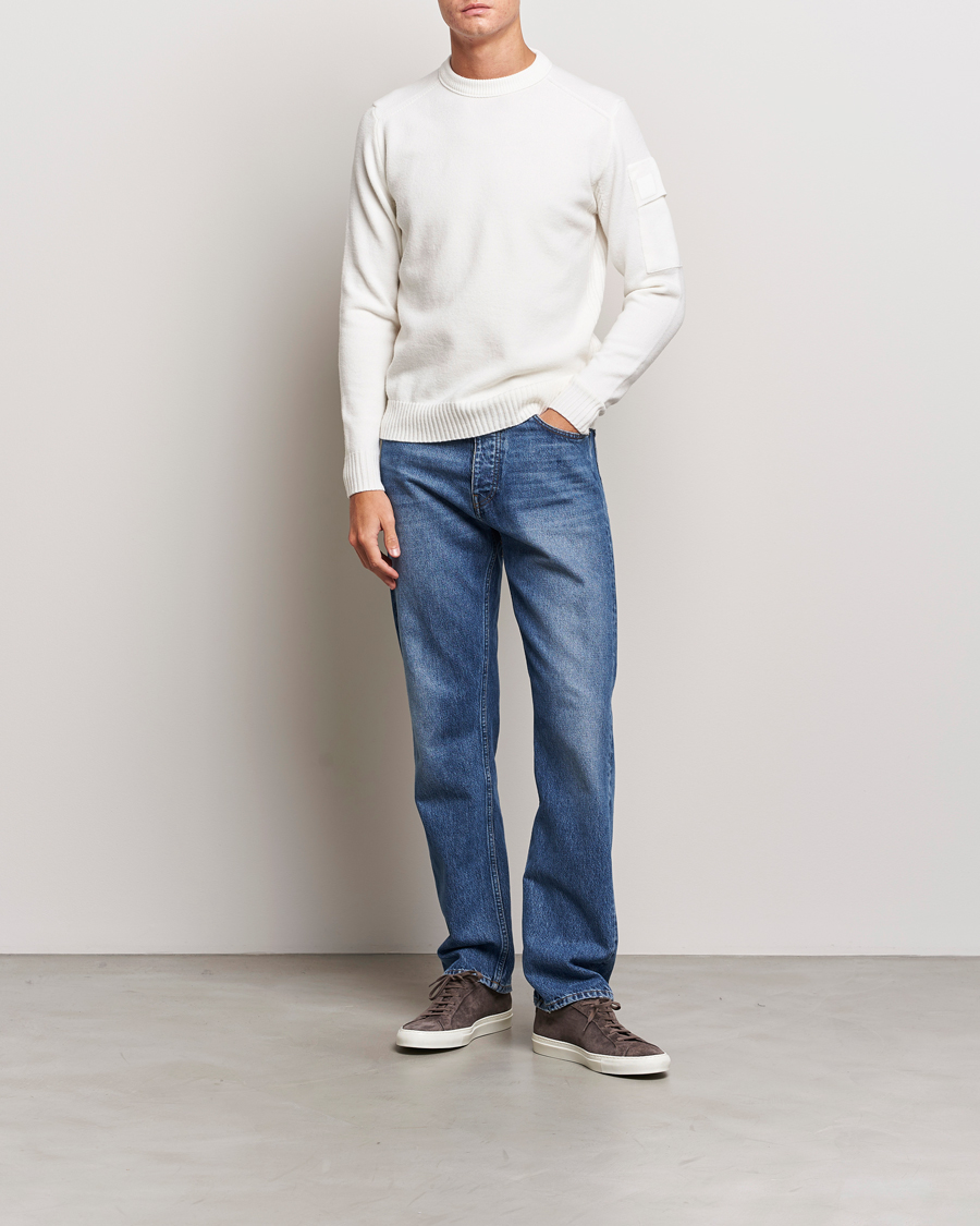 Hombres | Jerséis y prendas de punto | C.P. Company | Metropolis Knitted Wool Crew Neck White