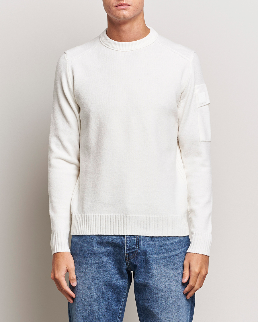Hombres | Jerséis y prendas de punto | C.P. Company | Metropolis Knitted Wool Crew Neck White