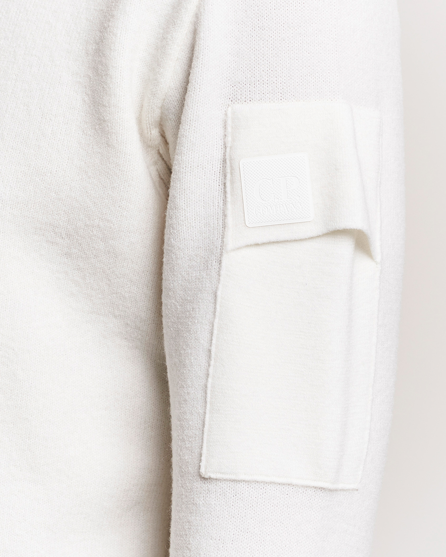 Hombres | Jerséis y prendas de punto | C.P. Company | Metropolis Knitted Wool Crew Neck White