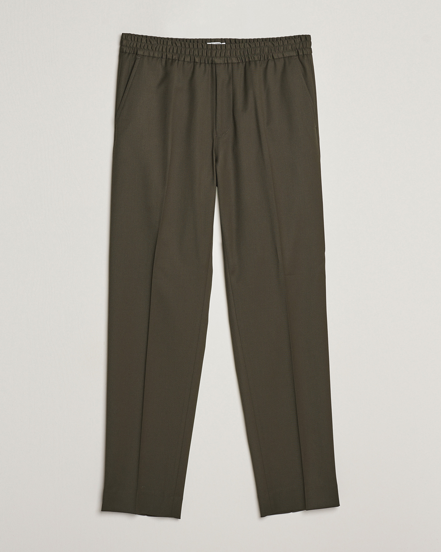 Hombres | Pantalones | Filippa K | Relaxed Terry Wool Trousers Dark Forest Green