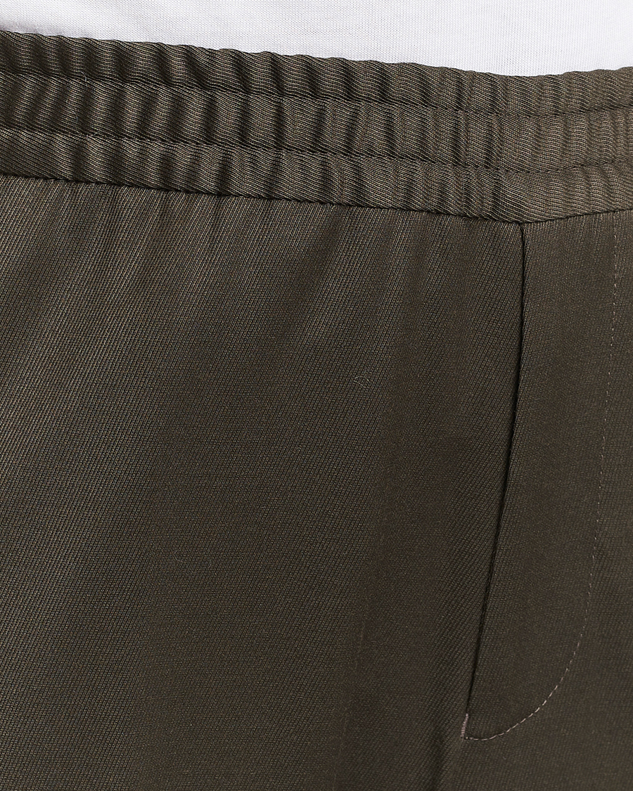 Hombres | Pantalones | Filippa K | Relaxed Terry Wool Trousers Dark Forest Green