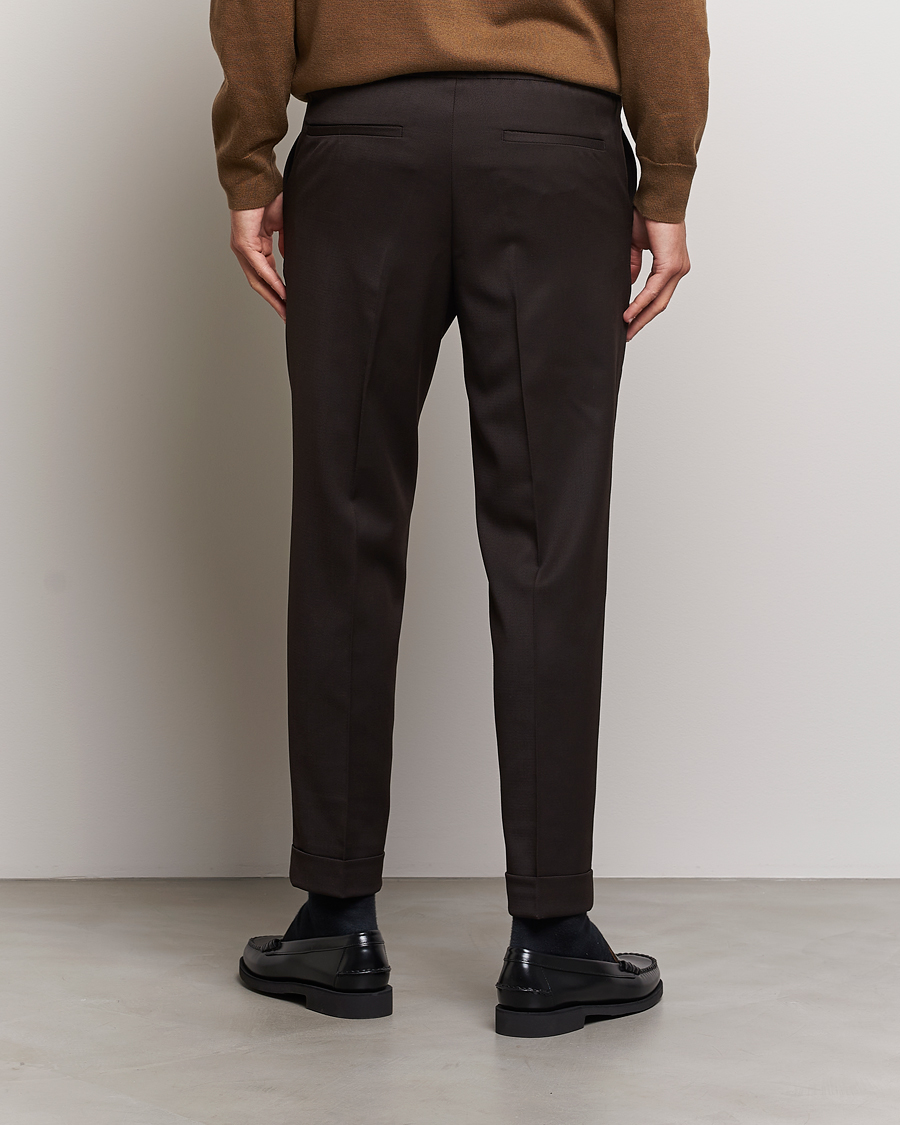Hombres | Pantalones | Filippa K | Terry Wool Trousers Dark Brown