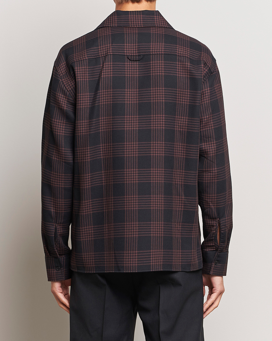 Hombres | Camisas | Filippa K | Waffle Checked Resort Shirt Dark Chocolate/Black