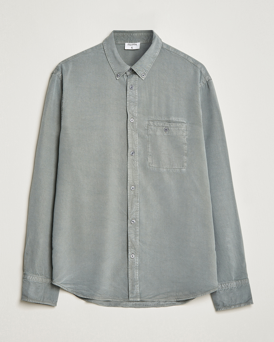 Hombres | Camisas | Filippa K | Zachary Tencel Shirt Smoke Green
