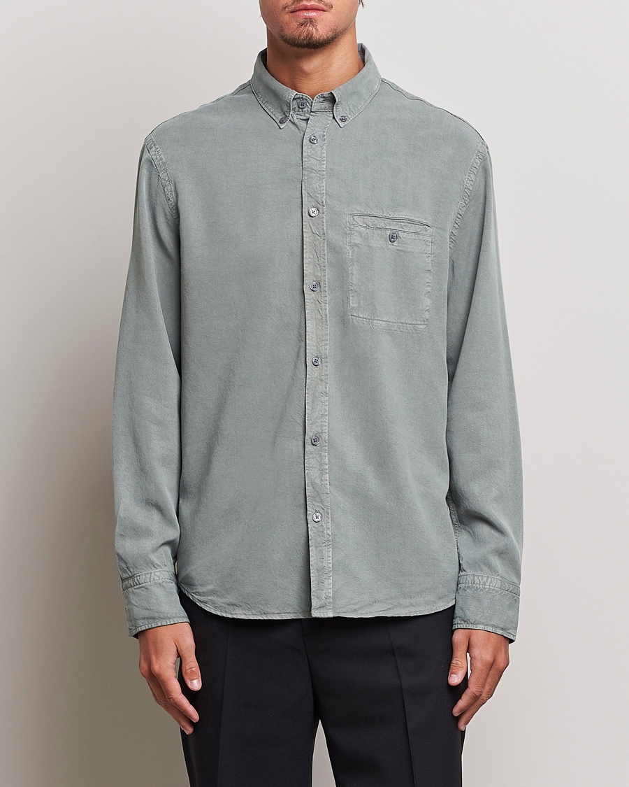 Hombres | Camisas | Filippa K | Zachary Tencel Shirt Smoke Green