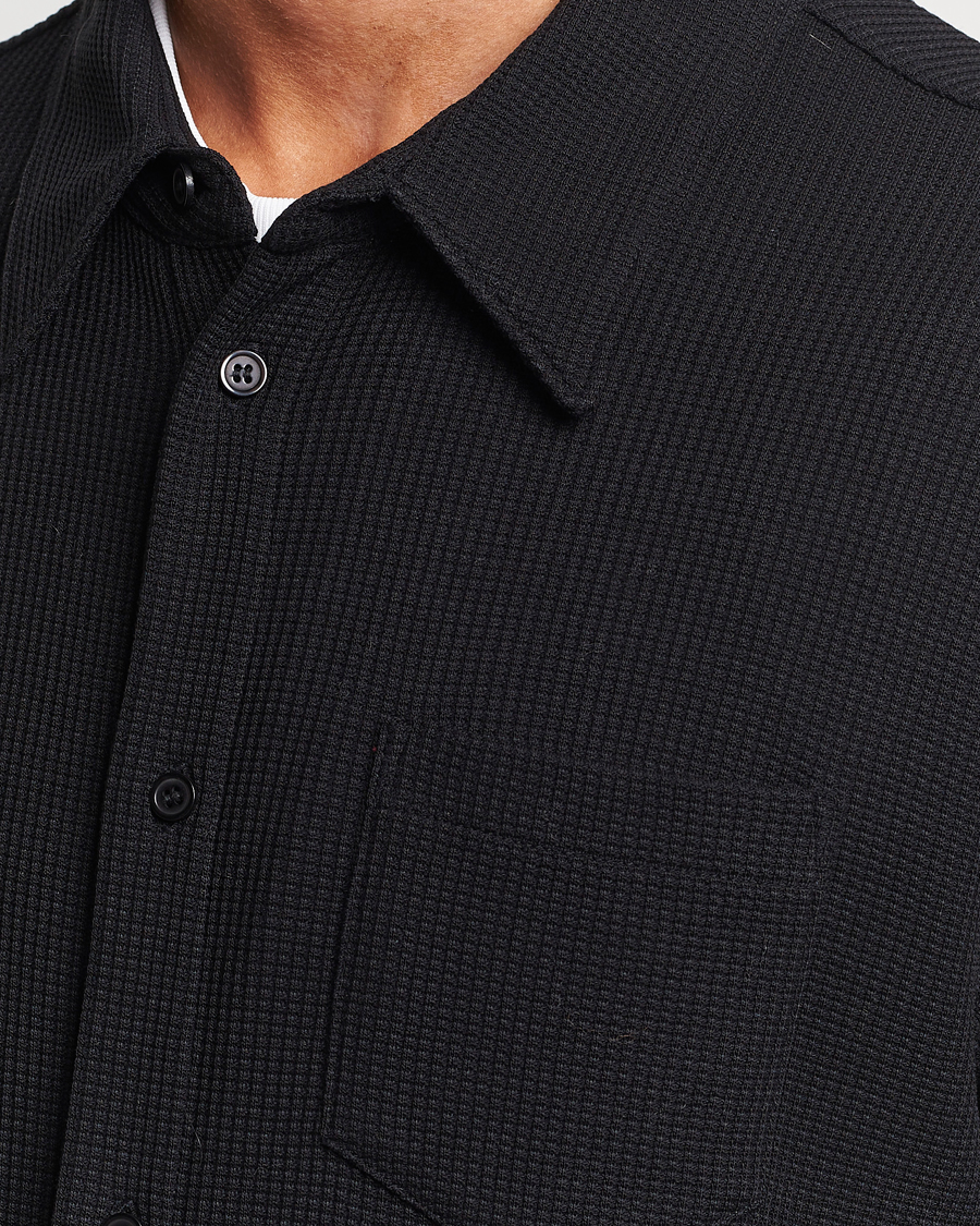 Hombres | Camisas | Filippa K | Waffle Jersey Shirt Black