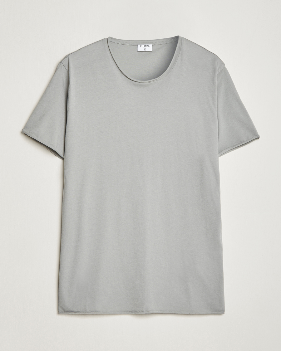Hombres | Camisetas | Filippa K | Roll Neck T-Shirt Feather Grey