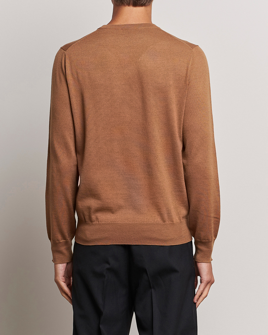 Hombres | Jerséis y prendas de punto | Filippa K | Merino Round Neck Sweater Camel