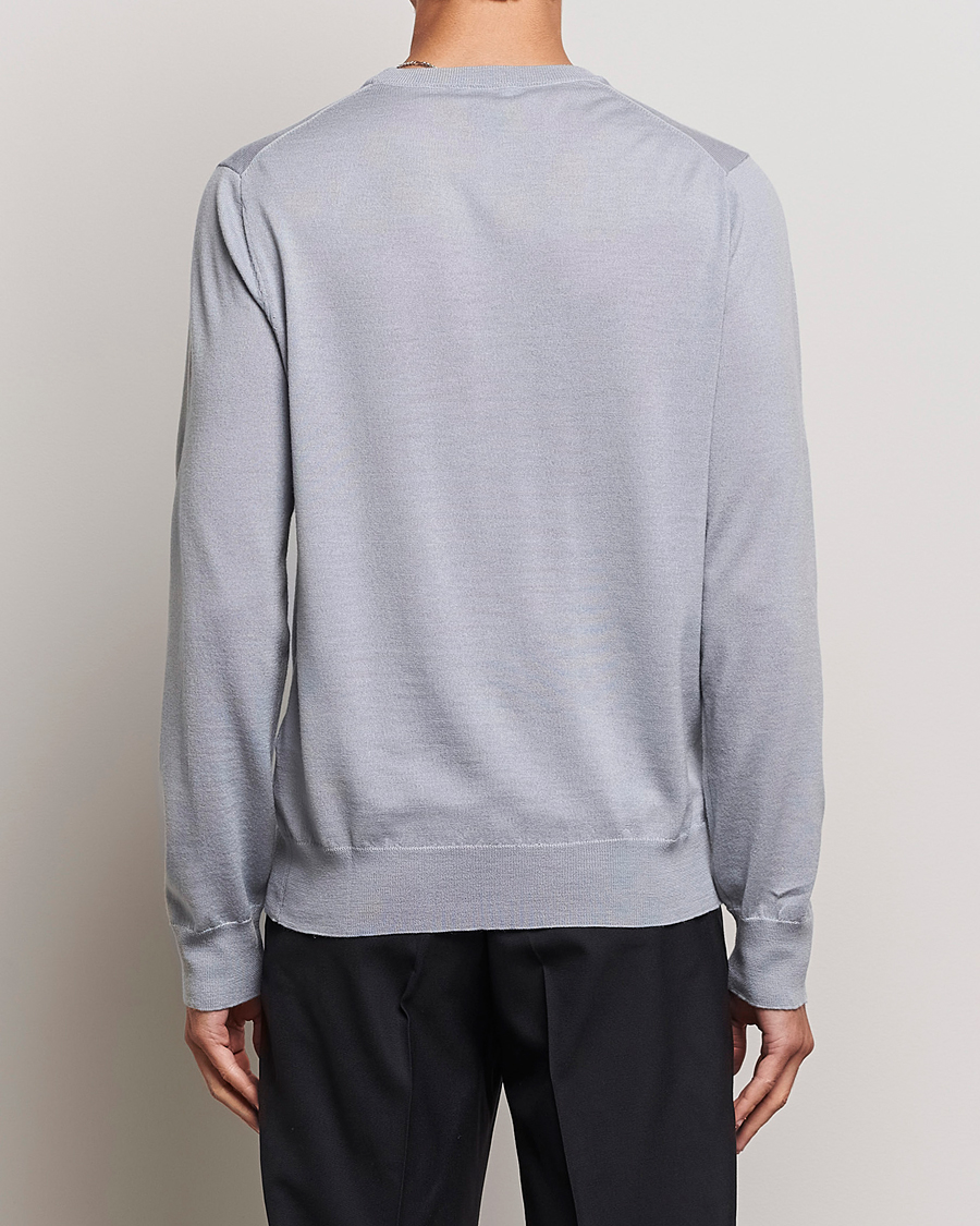 Hombres | Jerséis y prendas de punto | Filippa K | Merino Round Neck Sweater Fog Blue