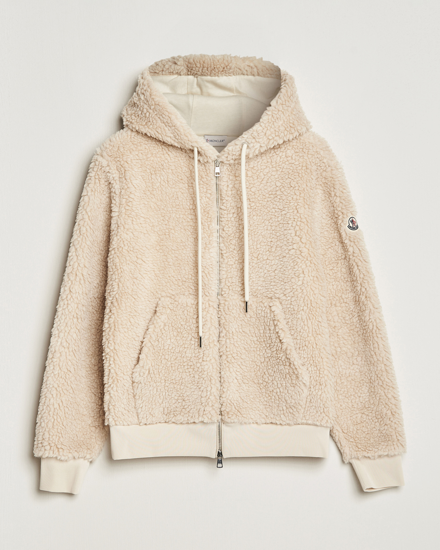 Hombres | Jerséis y prendas de punto | Moncler | Hooded Zip Cardigan Off White