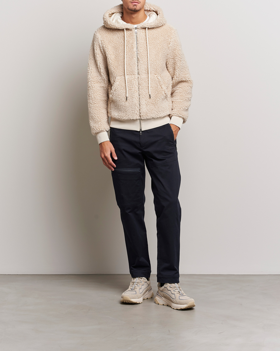 Hombres | Jerséis y prendas de punto | Moncler | Hooded Zip Cardigan Off White