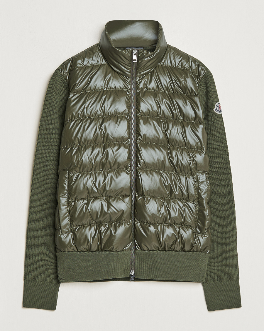 Hombres | Jerséis y prendas de punto | Moncler | Hybrid Zip Cardigan Dark Green